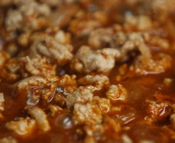 Plat cuisiné en sauce mélangé dans le mélangeur à double ruban EGRETIER
